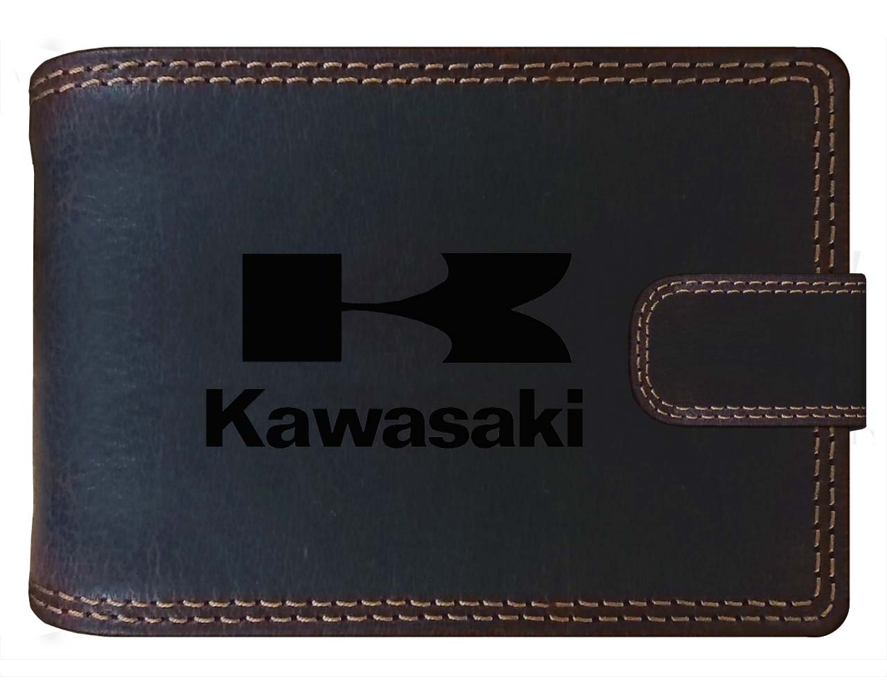 KAWASAKI -  kožená pánská peněženka hnědá RFID