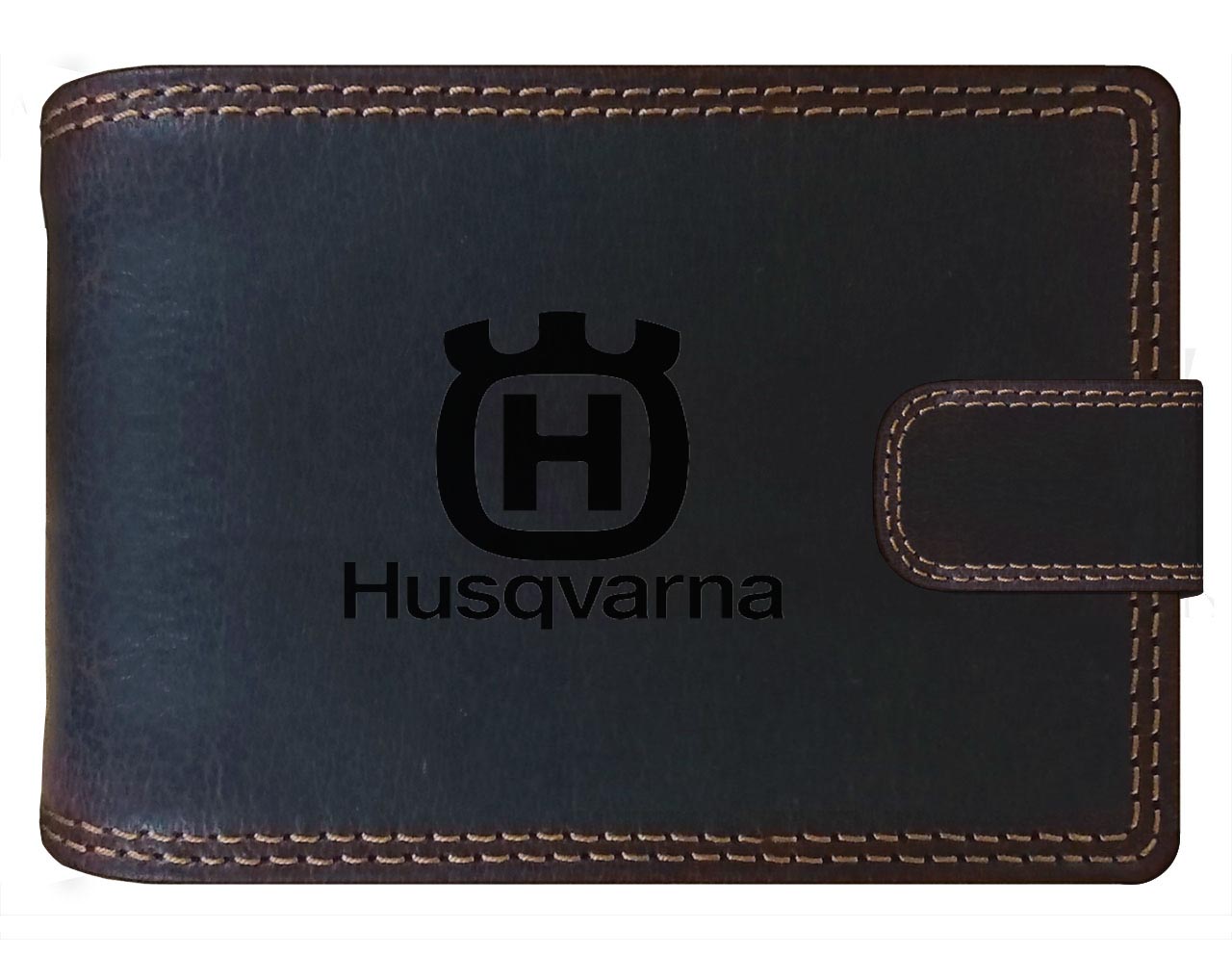 HUSQVARNA  -  kožená pánská peněženka hnědá RFID